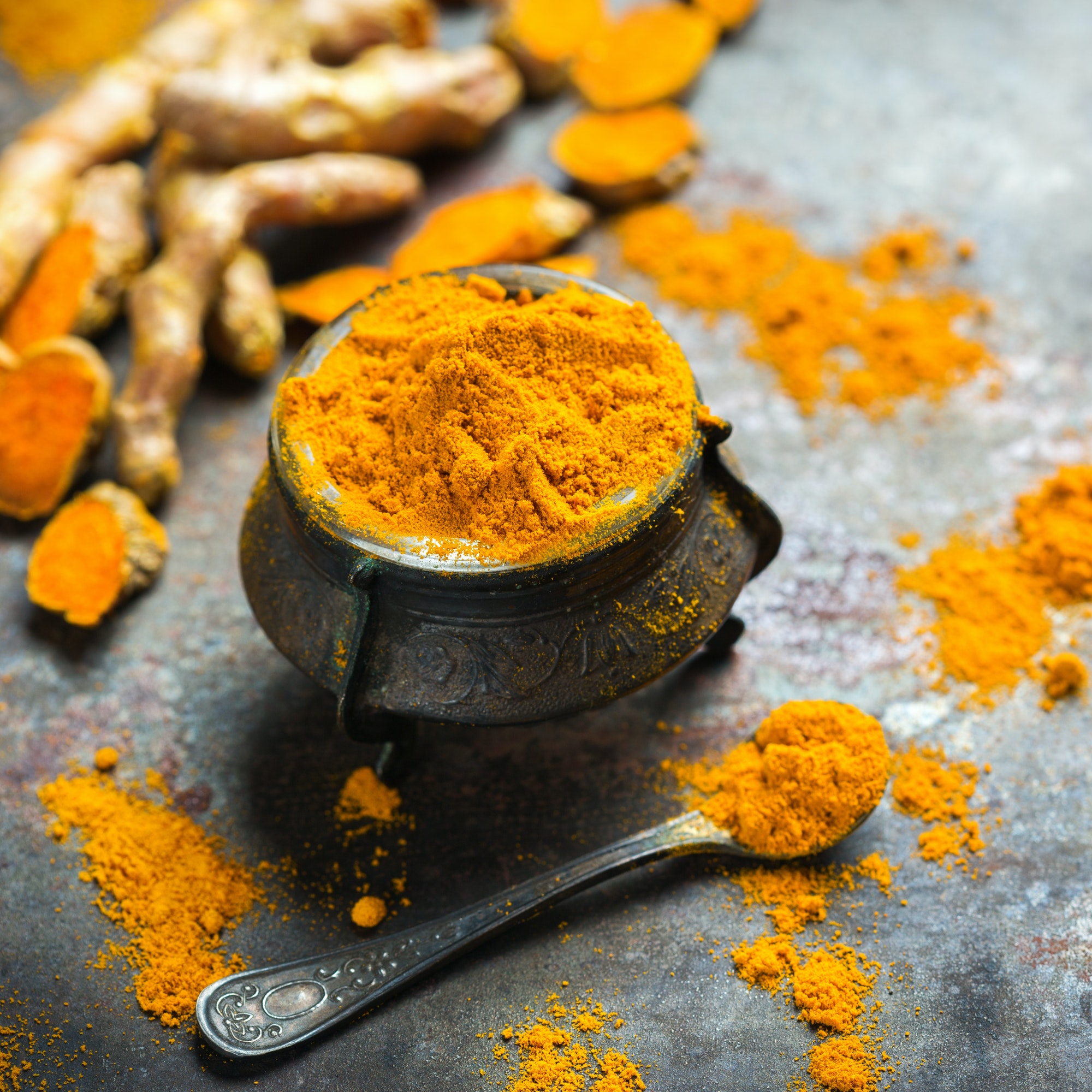 Turmeric root curcuma longa powder